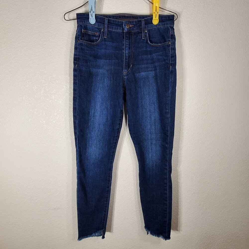 Joes Jeans Womens High Rise Skinny Ankle Jeans W25 Dark Wash Frayed Raw Hem